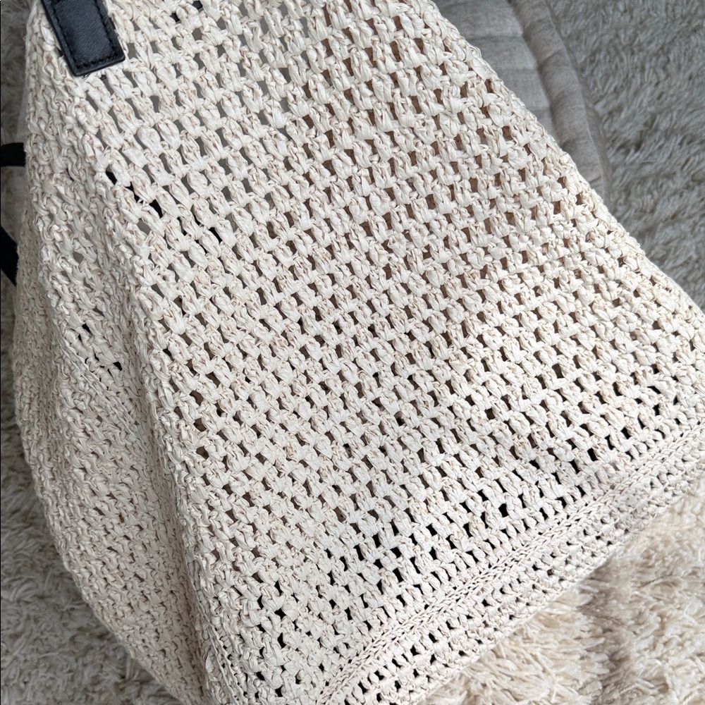 Anine Bing Crochet Tote in Cream - Picture 7 of 12